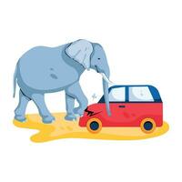 Trendy Elephant Accident vector