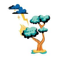 Trendy Forest Thunderstorm vector