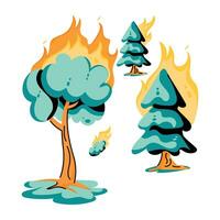 Trendy Wildfire Concepts vector