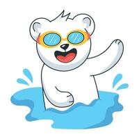 Trendy Pool Bear vector