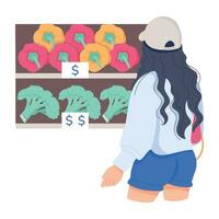 Trendy Vegetable Shopping vector