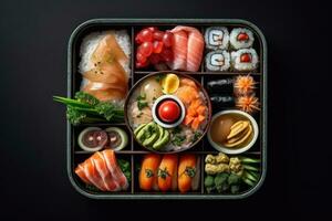 hyper realistic quality of bento box AI Generated photo