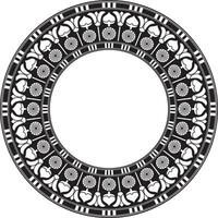 Vector monochrome black round Egyptian ornament. Endless Circle, Ring of Ancient Egypt. Geometric African frame