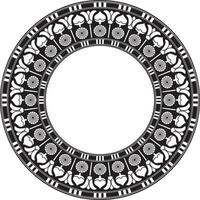 Vector monochrome black round Egyptian ornament. Endless Circle, Ring of Ancient Egypt. Geometric African frame