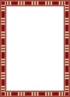 Vector square red with gold Egyptian ornament. Endless border, ancient Egypt frame