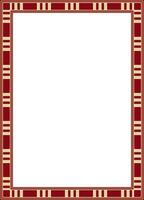 Vector square red with gold Egyptian ornament. Endless border, ancient Egypt frame