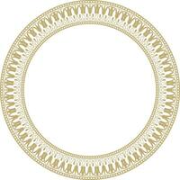 Vector gold round classic Greek meander ornament. Pattern, circle of Ancient Greece. Border, frame, ring of the Roman Empire