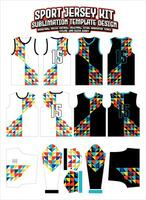 Geometric Color Shapes Seamless Jersey Design Sportswear Layout Template vector