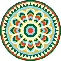 Vector colored round ancient persian ornament. National Iranian circle of ancient civilization