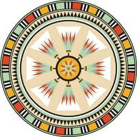 Vector round colored Egyptian ornament. Endless circle border, ancient Egypt frame