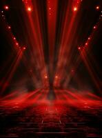 Ai generative Backdrop With Illumination Of Red Spotlights For Flyers realistic image ultra hd high design photo