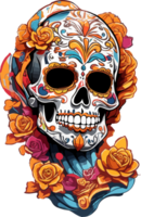 Sugar Skull Day of The Dead Clip Art AI Generative png