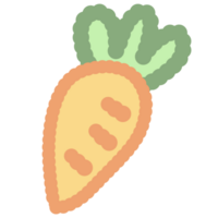 Hand drawn colorful cute carrot elements png