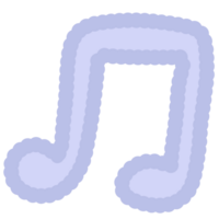 hand- getrokken kleurrijk schattig muziek- Notitie element png