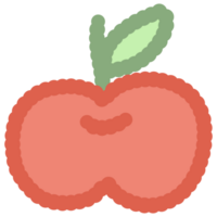 hand drawn colorful cute apple element png