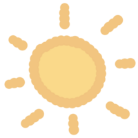 hand- getrokken kleurrijk schattig zon element png