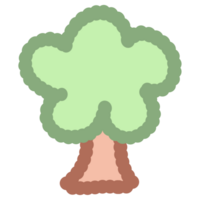 hand drawn colorful cute tree element png