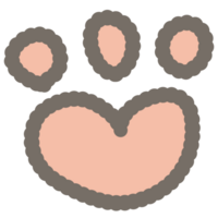 mano disegnato colorato carino animale piede elemento png