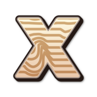 X letter Wood alphabet Style Wooden typography png