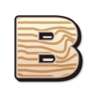 B letter Wood alphabet Style Wooden typography png