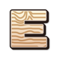 E letter Wood alphabet Style Wooden typography png