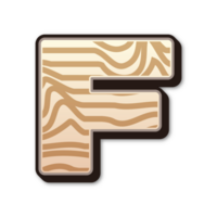 F letter Wood alphabet Style Wooden typography png