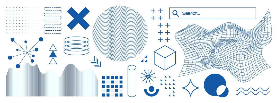 Collection trendy vector geometric shapes. Geometric shapes set. Elements for web