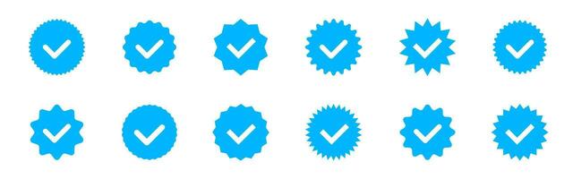 Account verification icon. Social media verification icons. Verified badge profile set. Blue check mark icon. vector