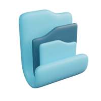 3D Illustration of Blue File png