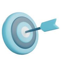 3D Illustration of Blue Target png