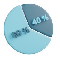 3d illustration av blå företag statistisk png