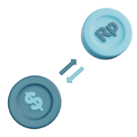 3d ilustração do azul troca moeda png