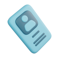 3D Illustration of Blue ID Card png