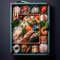 hyper realistic quality of bento box photo