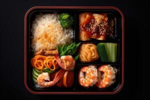 hyper realistic quality of bento box AI Generated photo