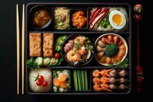 hyper realistic quality of bento box AI Generated photo