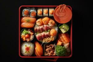 hyper realistic quality of bento box AI Generated photo