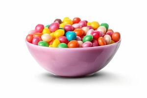 hyper realistic quality of a bowl of candy photo