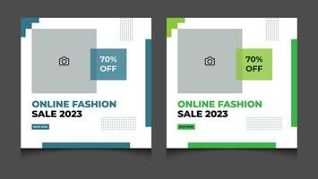 Social media fashion post design vector template