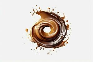 Free Hot chocolate splash liquid cacao or coffee background Generative AI photo