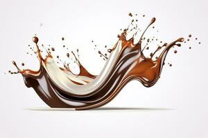 Free Hot chocolate splash liquid cacao or coffee background Generative AI photo