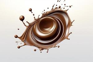 Free Hot chocolate splash liquid cacao or coffee background Generative AI photo