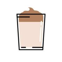 vector ilustración de aislado dalgona café taza en un blanco antecedentes.