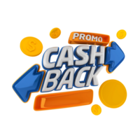 Cash back promotion stamp with coins. png