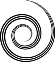 Triple spiral, swirl rotating round concentric shape curl stock illustration vector