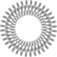 Sun rays, abstract hand drawn brushes rays sun, circle ray vector
