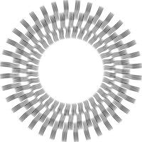 Sun rays, abstract hand drawn brushes rays sun, circle ray vector