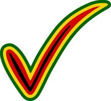 Check mark style Zimbabwe flag symbol elections, voting approval Mugabe vector