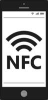 cerca campo comunicación, nfc móvil teléfono, nfc pago móvil teléfono vector