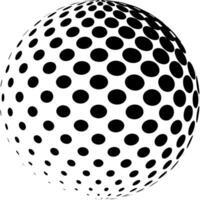 Sphere halftone pattern. Dotted orb design element isolated vector
